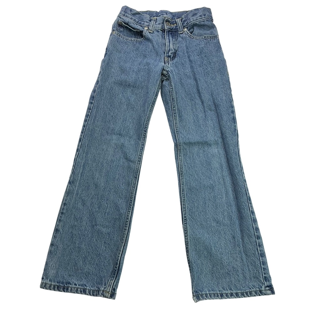 Faded Glory Light Wash Jeans Kids 10S Adjustable Waist Straight Leg fb32208
